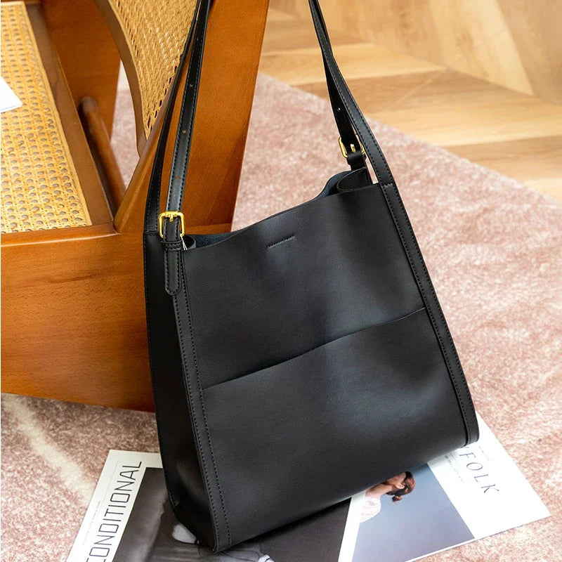 Cowhide Work Tote Bag