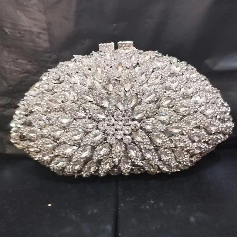 Sky Blue Crystal Clutch