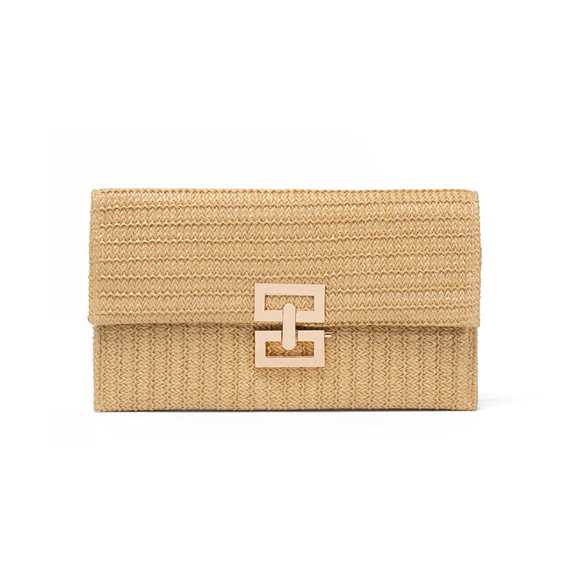 Boho Straw Clutch Bag