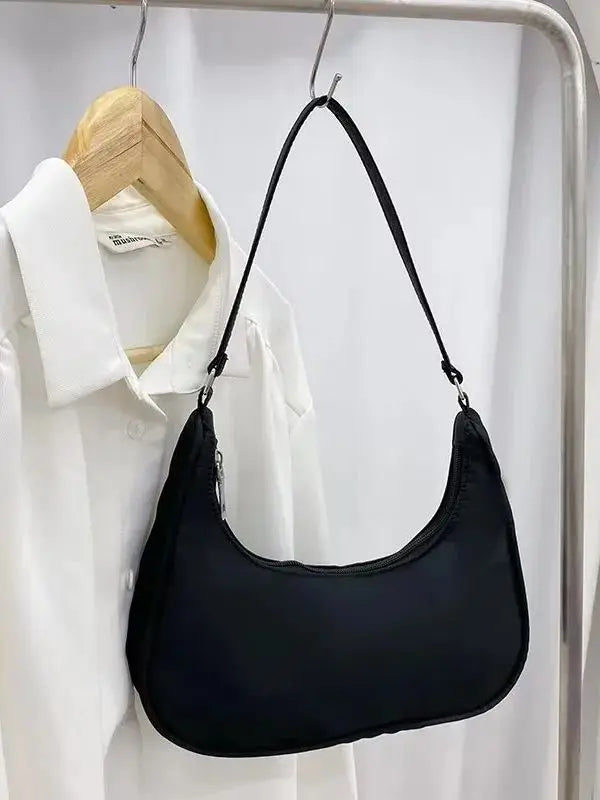 Nylon Underarm Hobo Bag