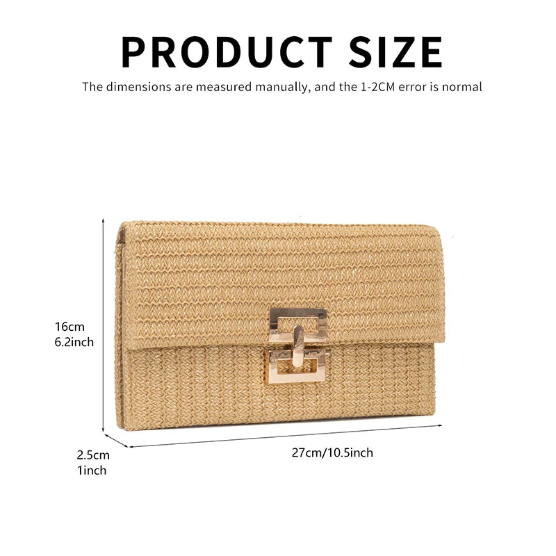 Boho Straw Clutch Bag