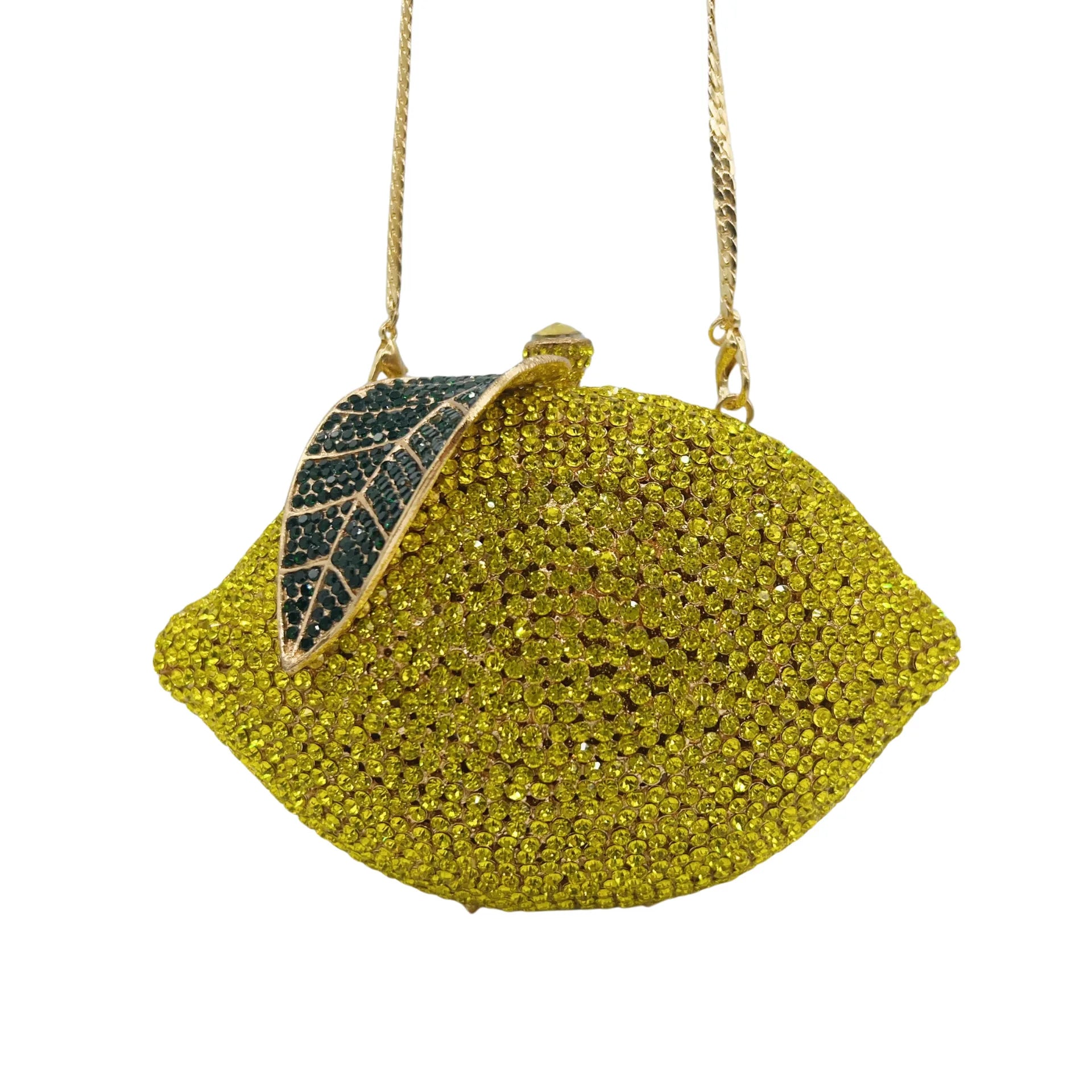 Lemon Rhinestone Clutch Bag