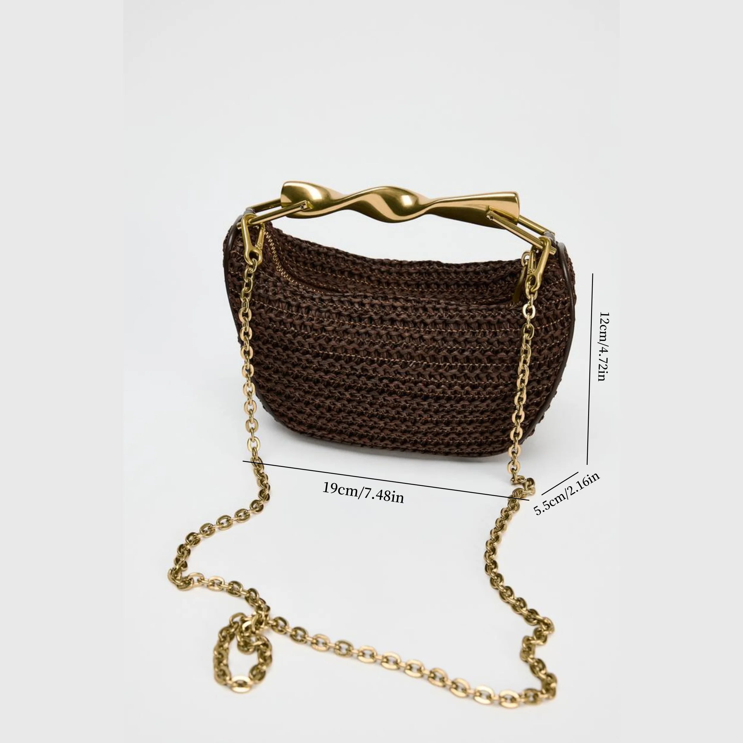 Half Moon Straw Bag