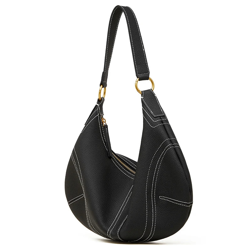 Leather Half Moon Bag