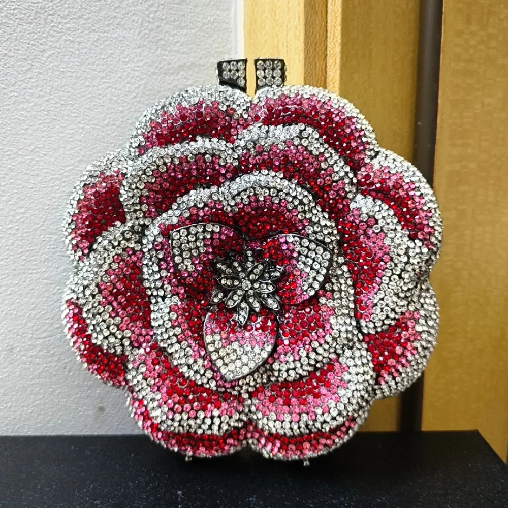 Floral Crystal Clutch Bag