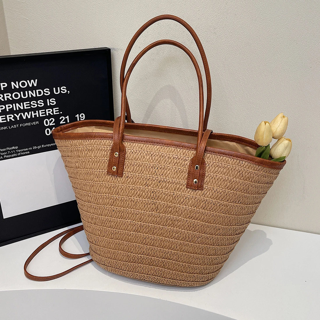 Forest Straw Tote Bag