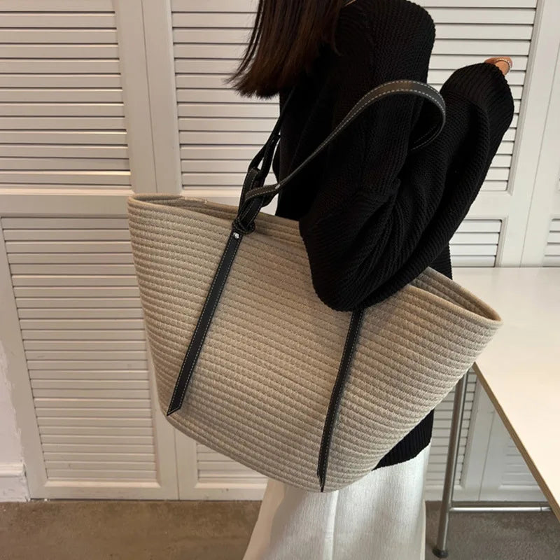 Large Straw Basket Bag